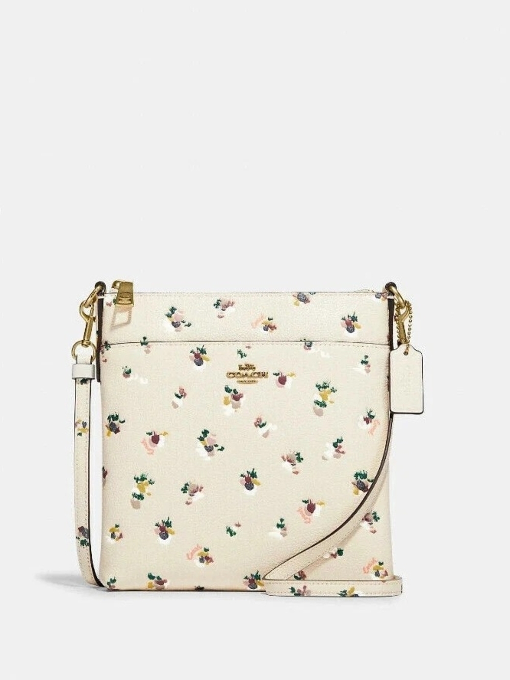 Coach Cream Floral Print Kitt Messenger Crossbody Bag